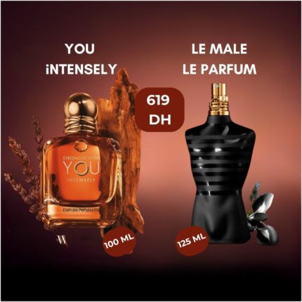 Pack Parfum Homme – Stronger With You Intensely (100 ml) + Le Male Le Parfum (125 ml)